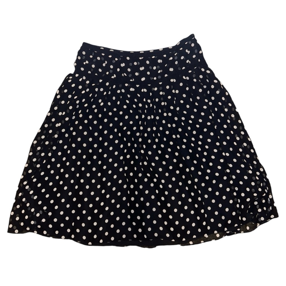 Ralph Lauren Black and White polkadot drop waist midi skirt